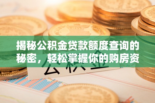 莒光揭秘公积金贷款额度查询的秘密，轻松掌握你的购房资金